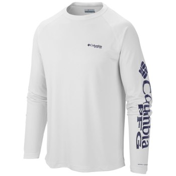 Columbia Muške Majice S Kapuljačom - PFG Terminal Tackle Long Sleeve Tall Bijele | ABLK-30714